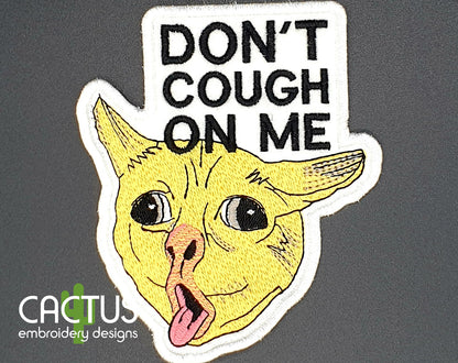 Coughing Cat Patch Embroidery Design & Sanitizer Holder