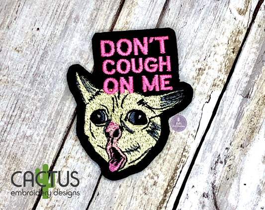 Coughing Cat Patch Embroidery Design & Sanitizer Holder