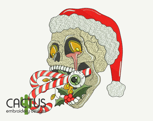 Creepmas Skull Embroidery Design