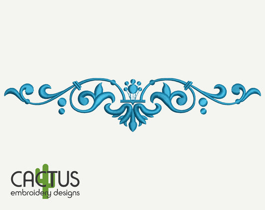 Curly Blue Pattern Embroidery Design