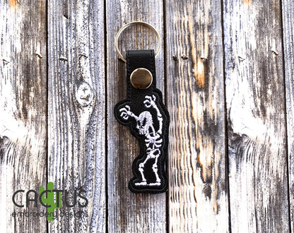 Cute Skeleton Set of Bookmark\Bag Tag, Eyelet Fob, Feltie, Snap Tab