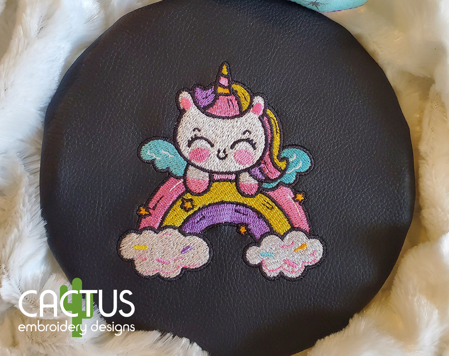 Cute Unicorn Rainbow Embroidery Design