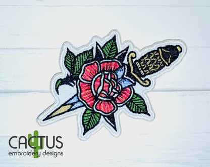 Dagger Patch Embroidery Design