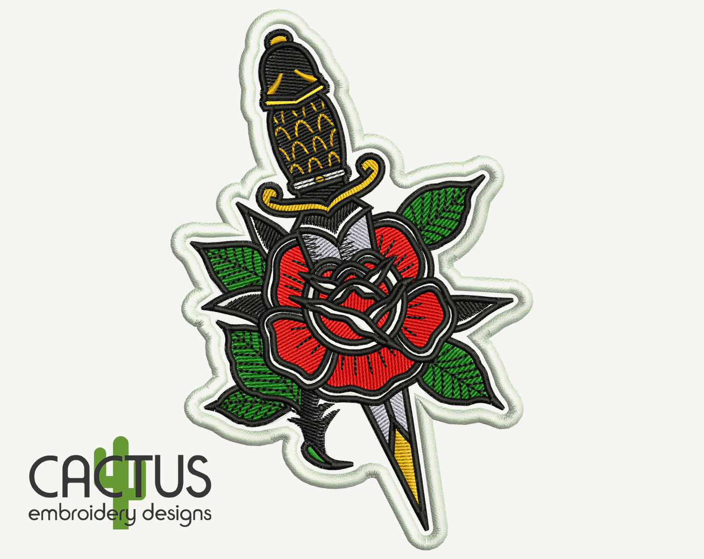 Dagger Patch Embroidery Design