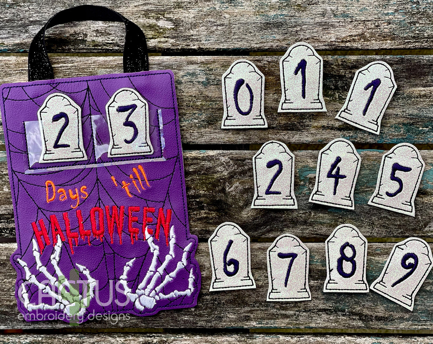 Days till Halloween Countdown Embroidery Design