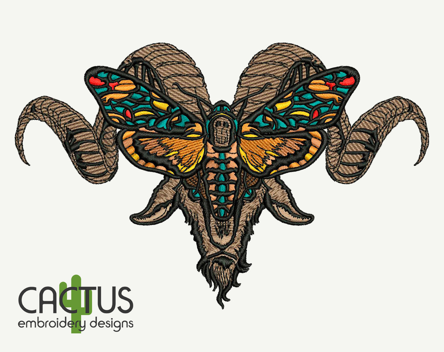 Deaths Head Hawkmoth Embroidery Design