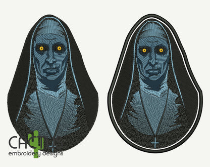 Demonic Nun Patch Embroidery Design