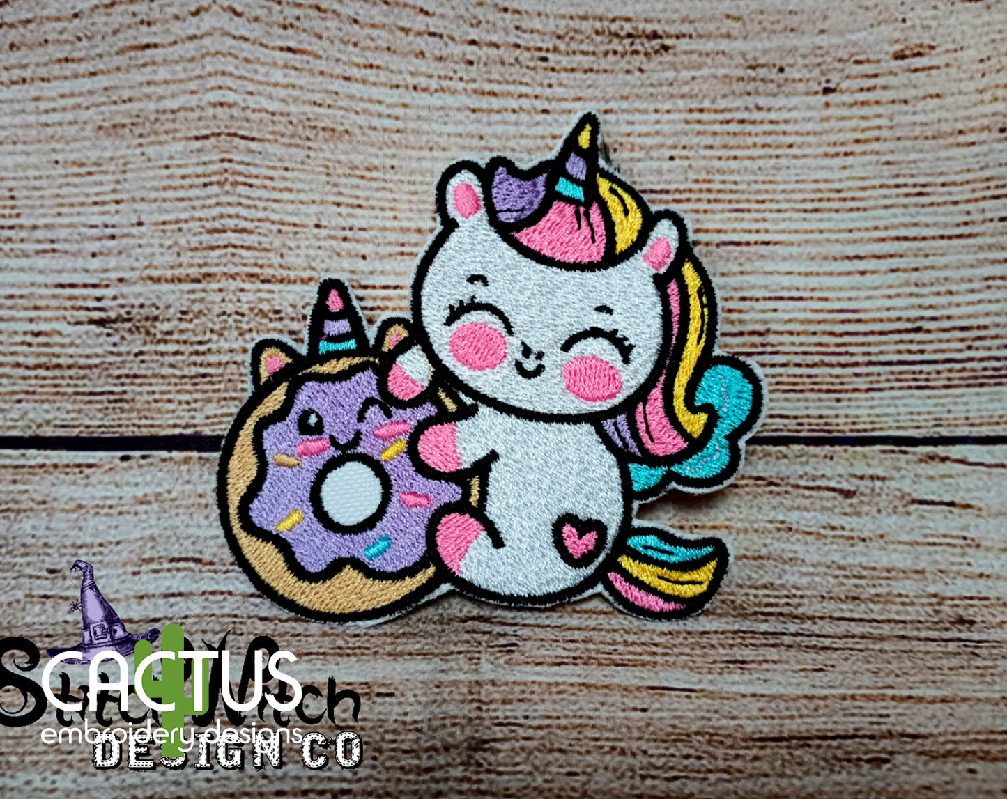 Donut Unicorn Embroidery Design