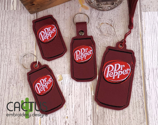 Dr P Drink Set of Bookmark\Bag Tag, Eyelet Fob, Feltie, Snap Tab