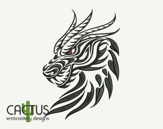 Dragon Head Embroidery Design