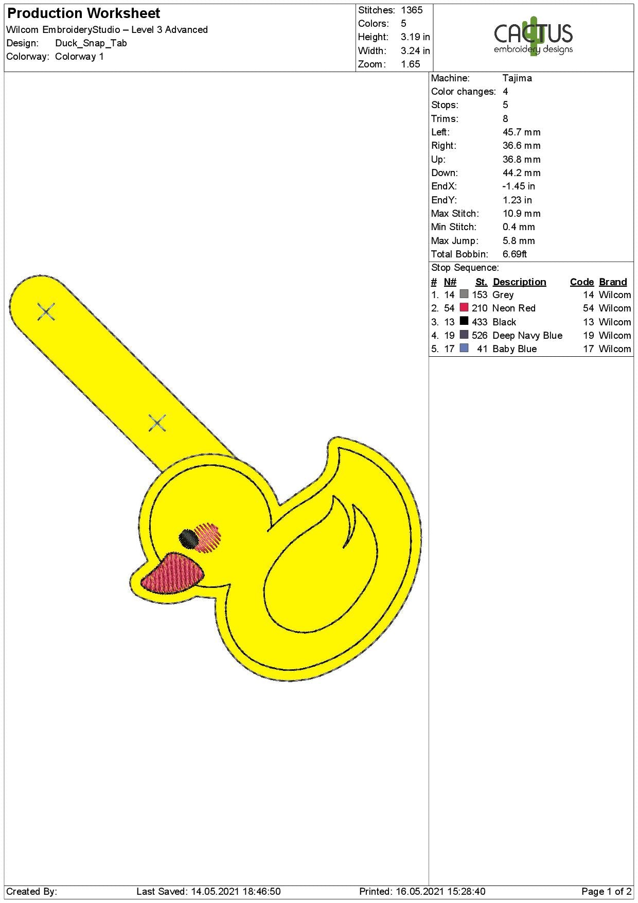 Duck Snap Tab & Eyelet Fob