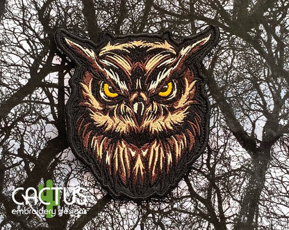 Eagle Owl Patch Embroidery Design
