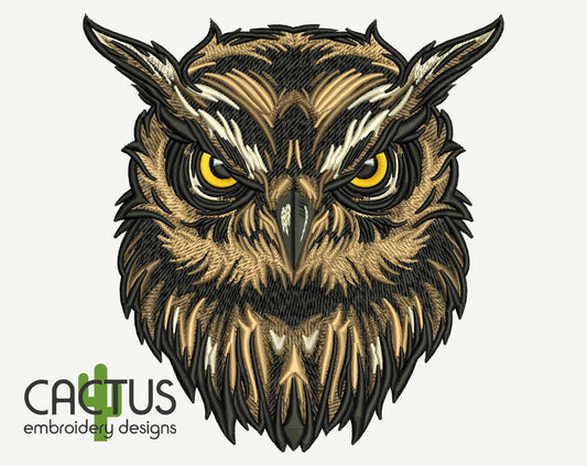 Eagle Owl Patch Embroidery Design