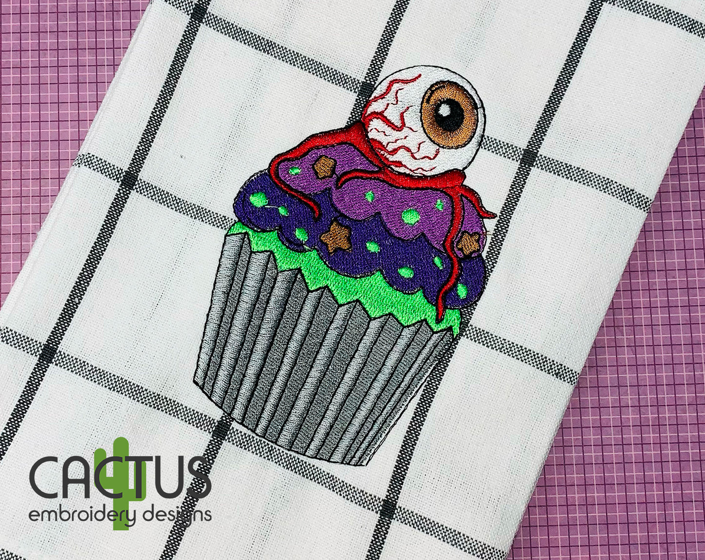 Eye Cupcake Embroidery Design