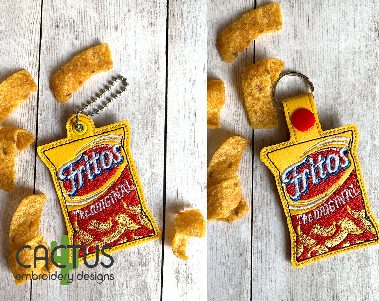 F Chips Snap Tab & Eyelet Fob