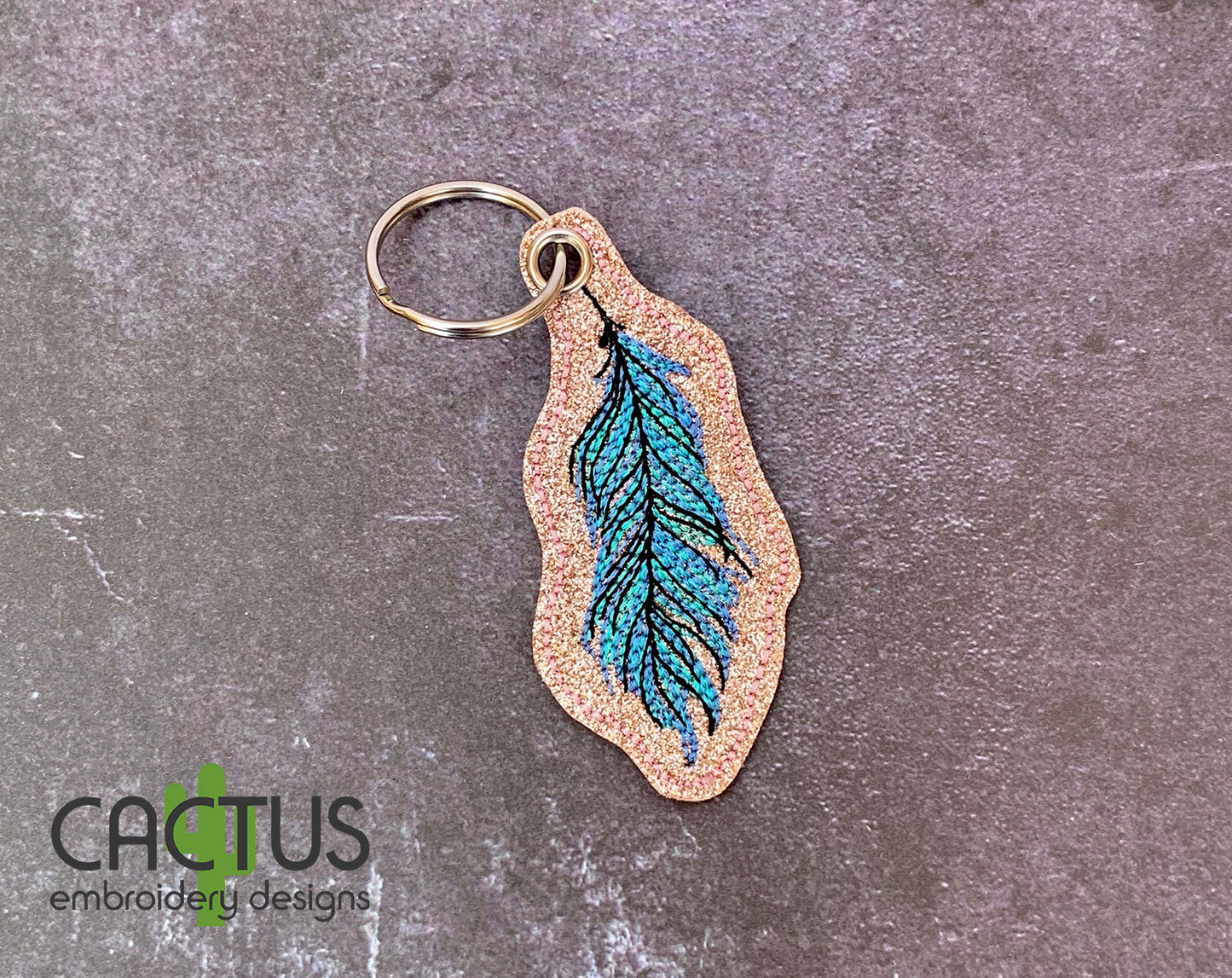 Feather Set of Bookmark\Bag Tag, Eyelet Fob, Feltie, Snap Tab