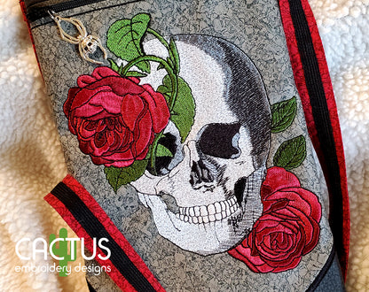 Floral Skull Embroidery Design