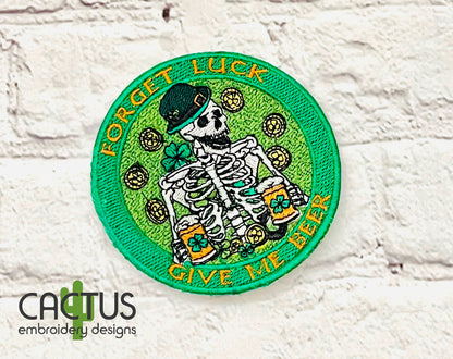 Forget Luck Patch Embroidery Design
