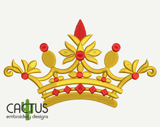 Golden Crown Embroidery Design