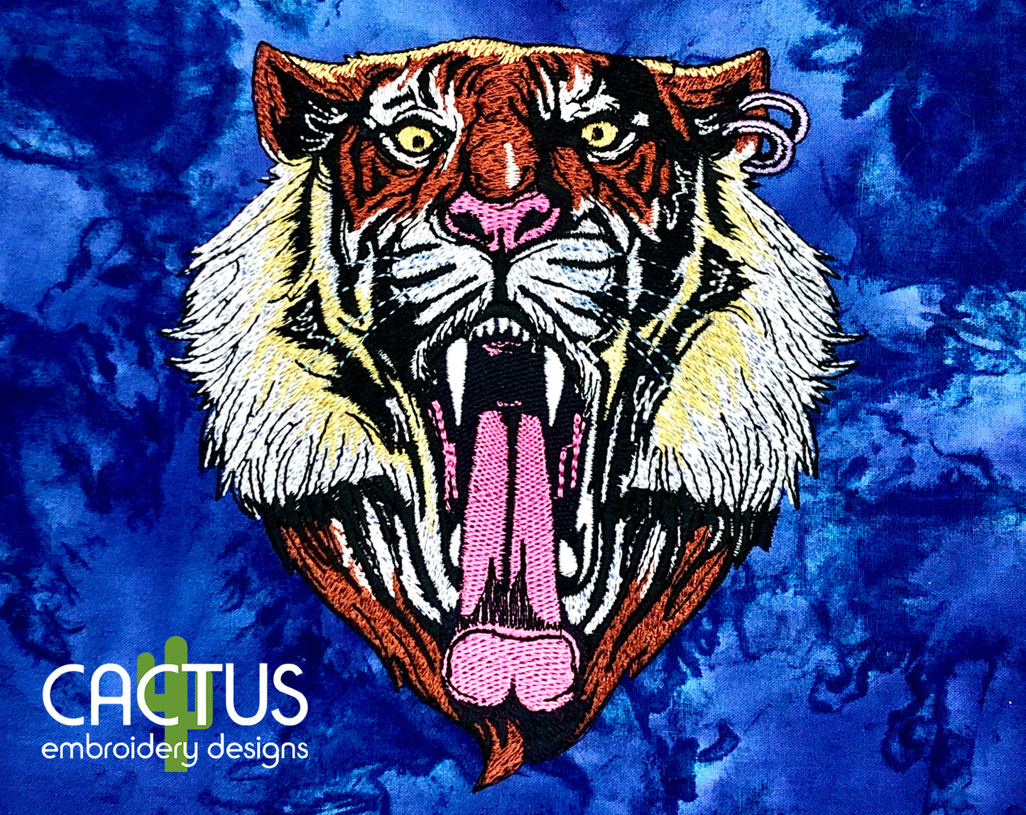 Growling Tiger Embroidery Design