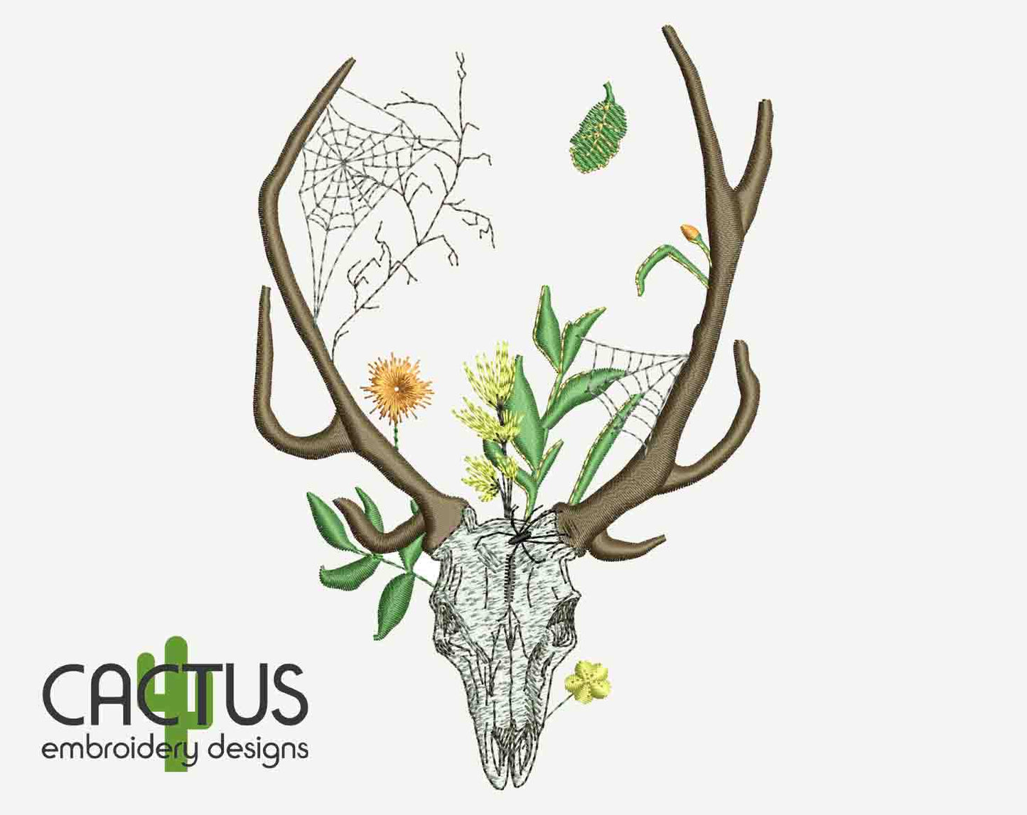 Halloween Deer Skull Embroidery Design