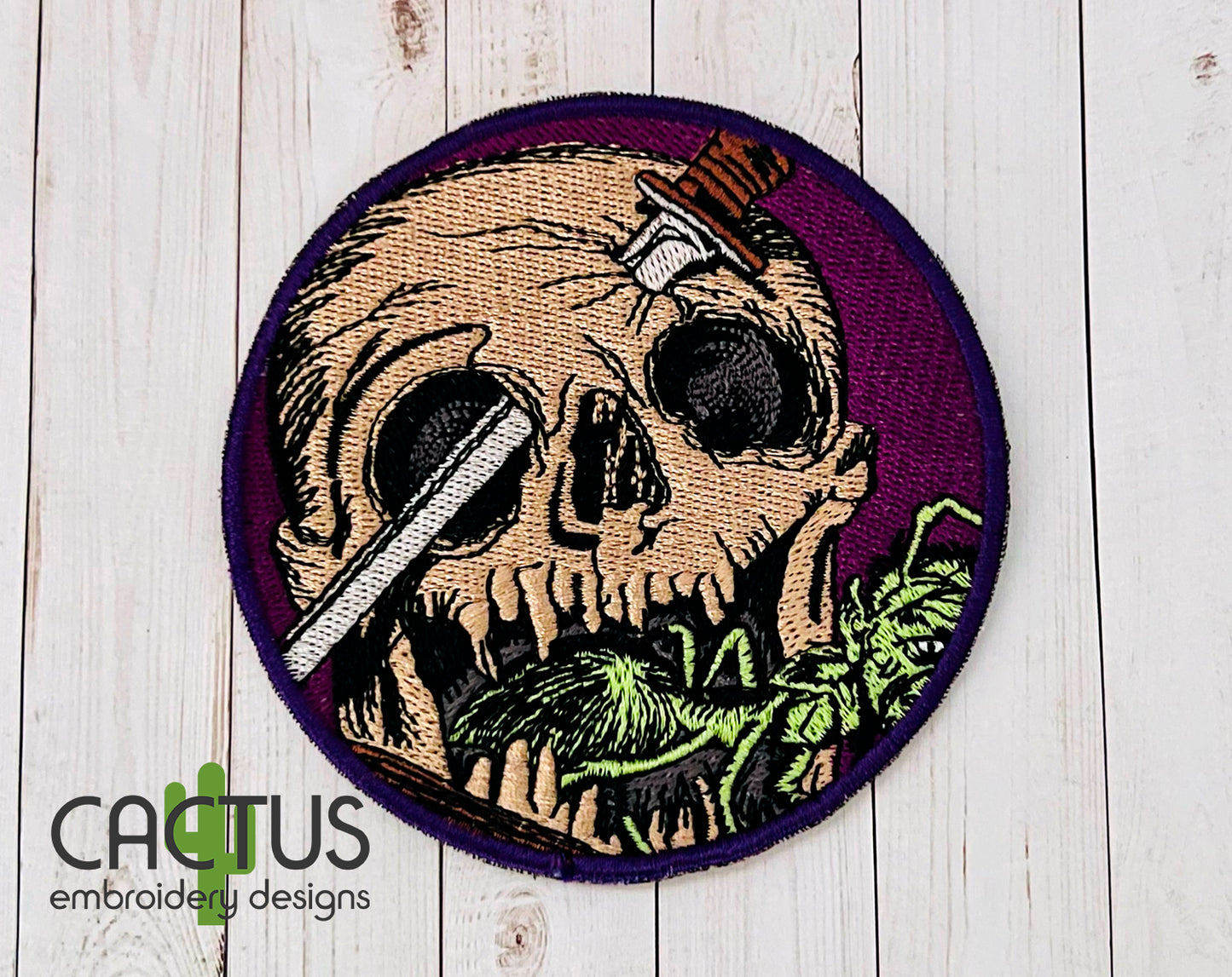 Halloween Skull Patch Embroidery Design