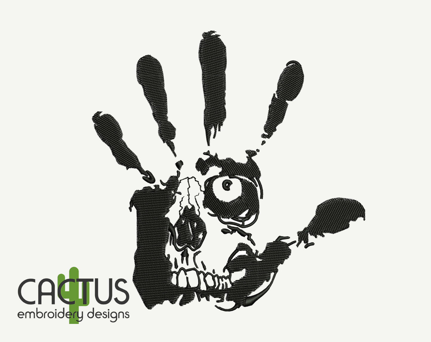 Hand with Skull Embroidery Design