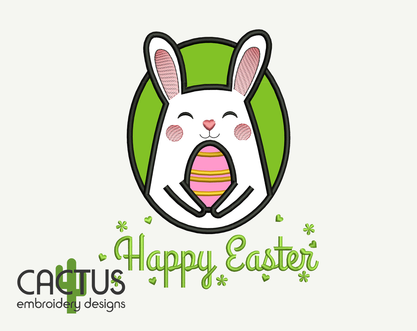 Happy Easter Rabbit Embroidery Design