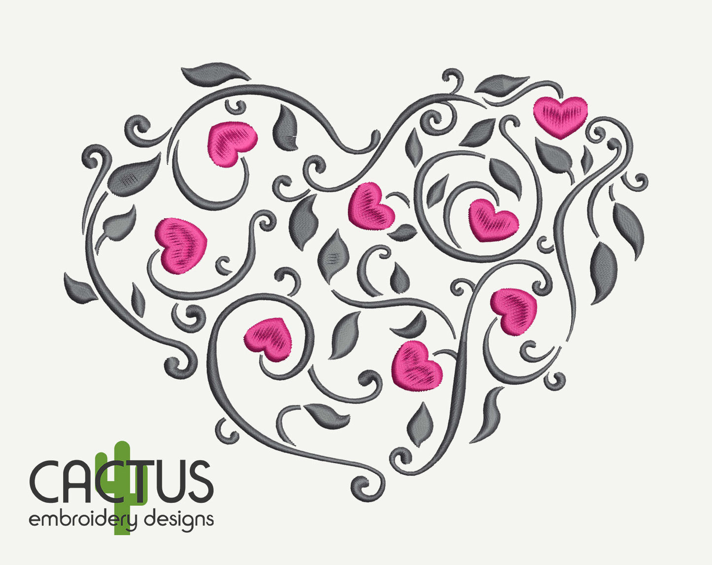 Heart in Bloom Embroidery Design