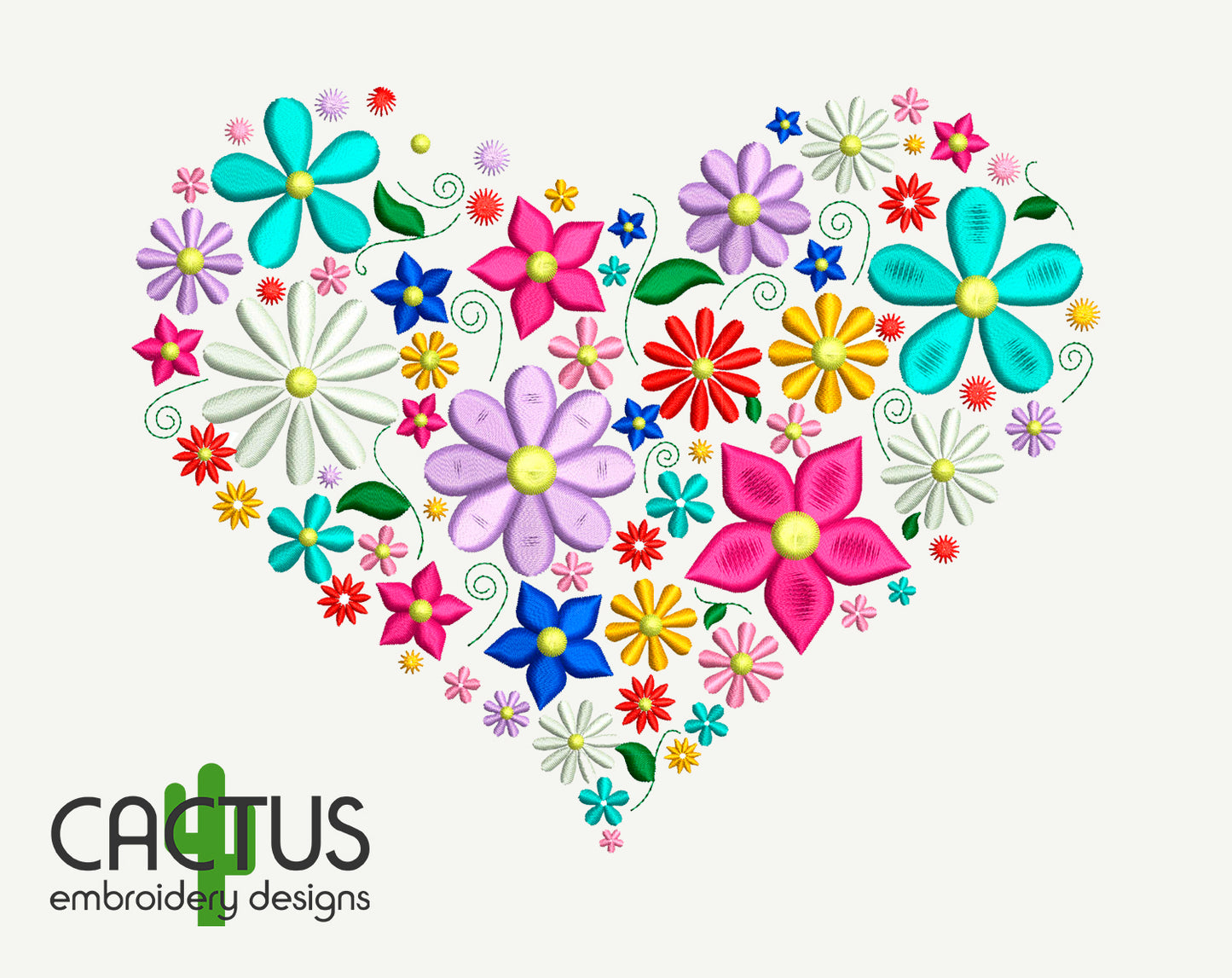 Heart of Flowers Embroidery Design