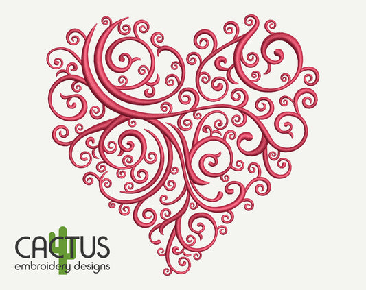 Heart of Curls Embroidery Design