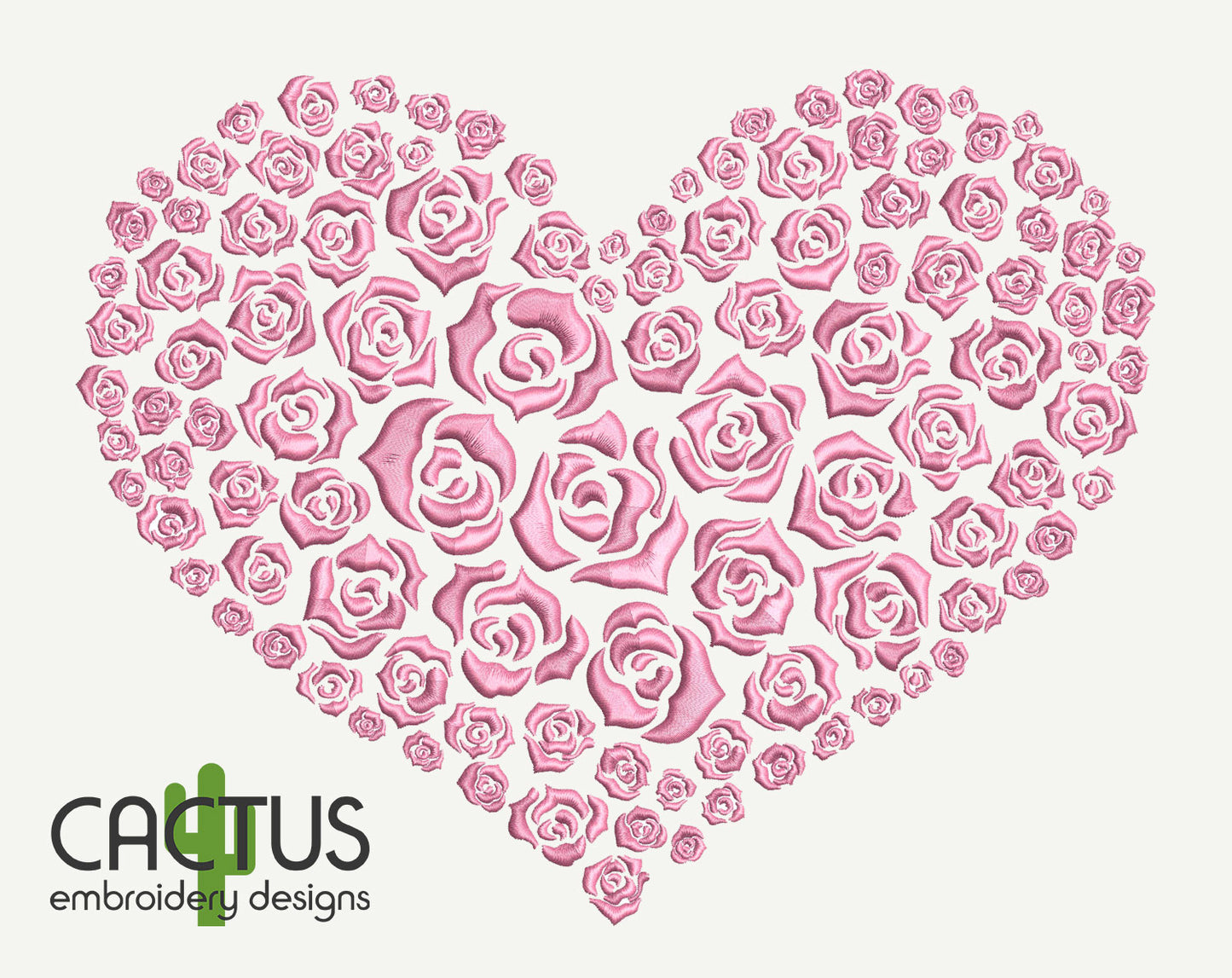 Heart shaped Roses Embroidery Design