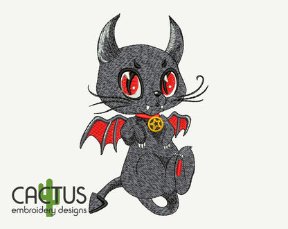 Hell Cat Embroidery Design