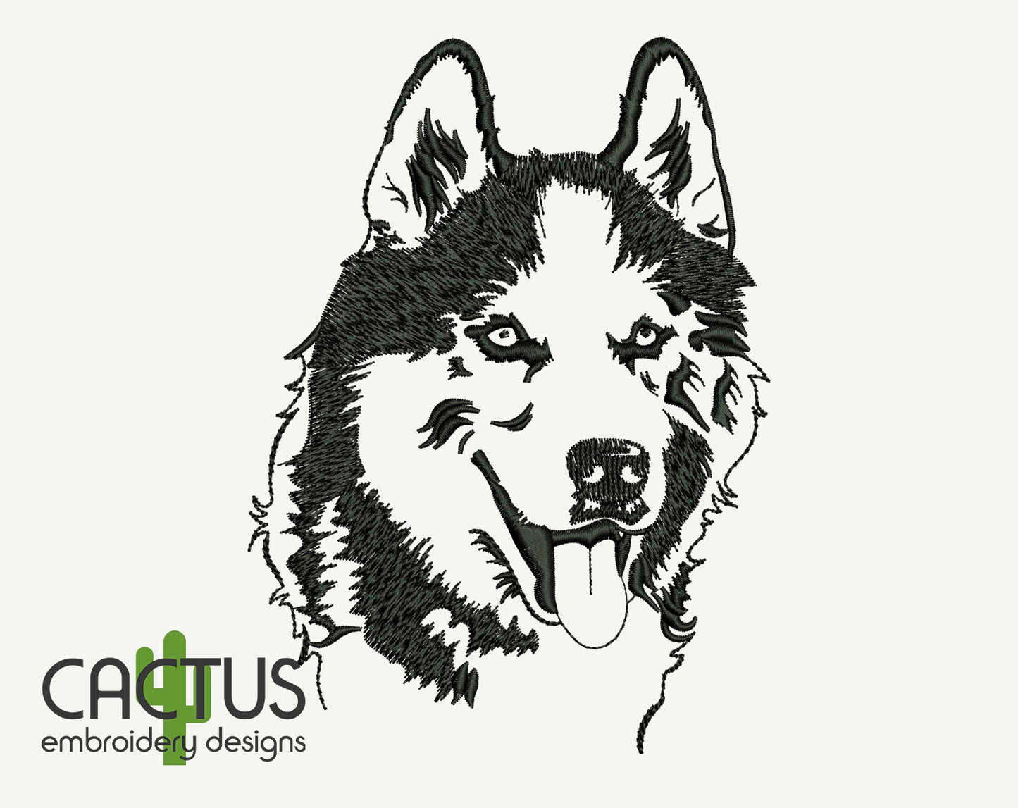 Husky Embroidery Design