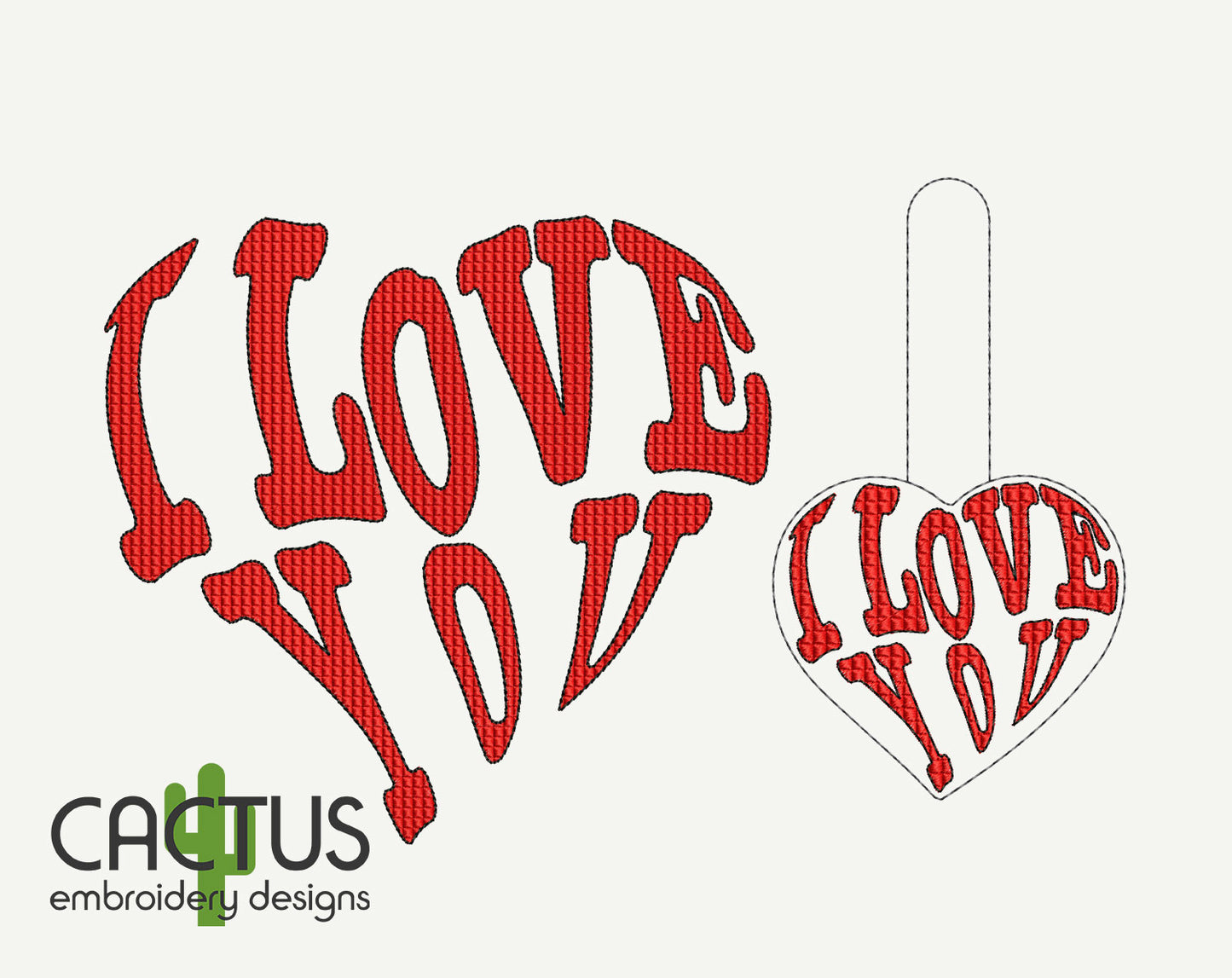 I Love You Embroidery Design & Snap Tab