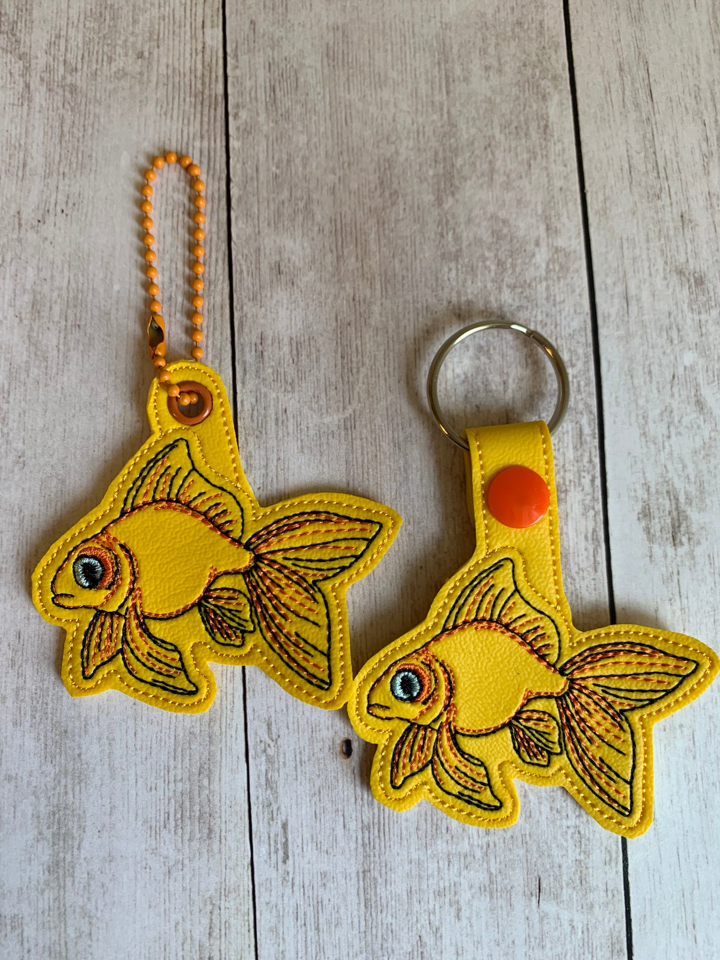 Goldfish Snap Tab & Eyelet Fob