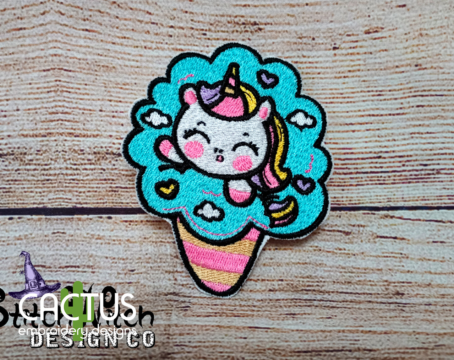 Ice Cream Unicorn Embroidery Design