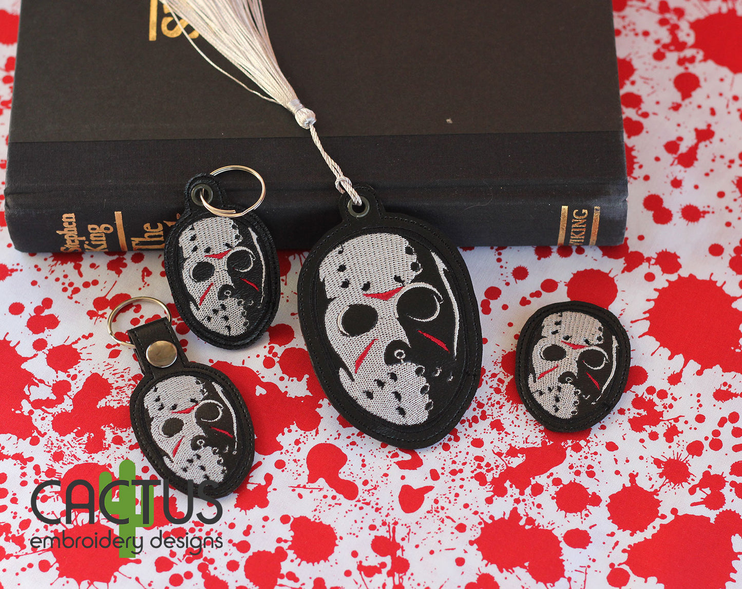 Hockey Mask Set of Bookmark\Bag Tag, Eyelet Fob, Feltie, Snap Tab