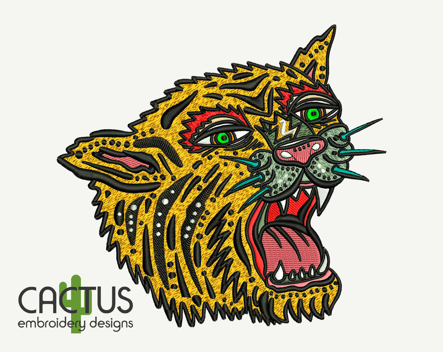 Lazy Tiger Tattoo Embroidery Design