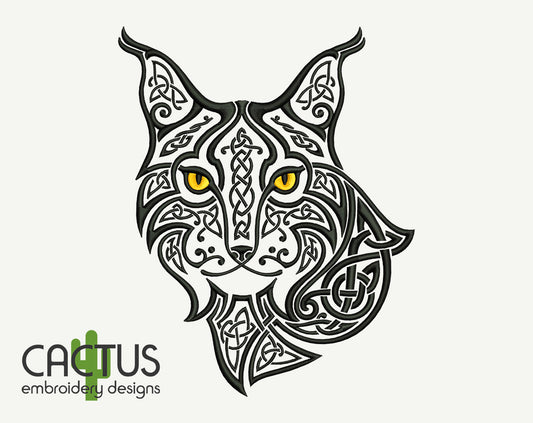 Celtic Lynx Embroidery Design
