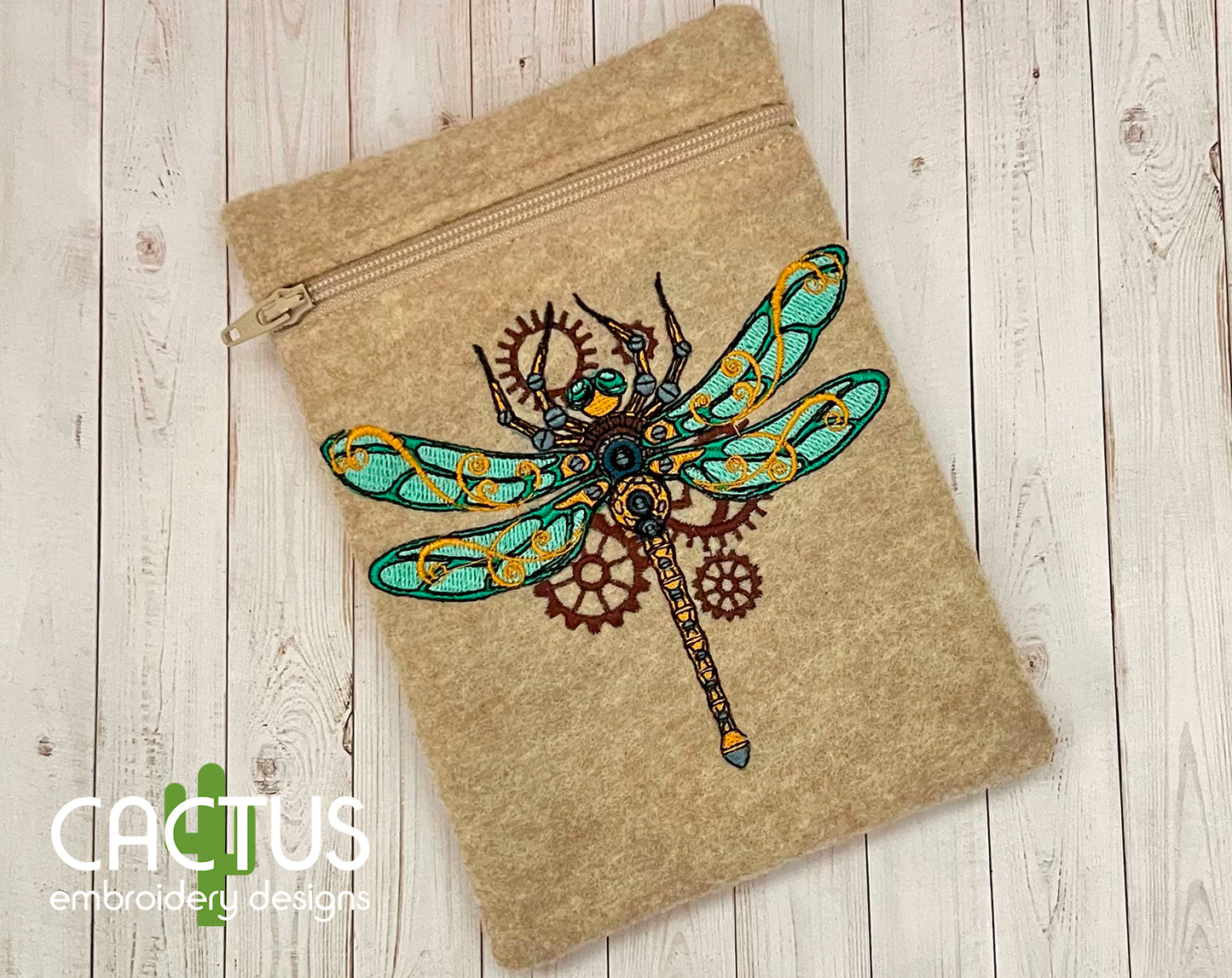 Mechanical Dragonfly Embroidery Design