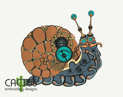 Mechanical Snail Embroidery Design