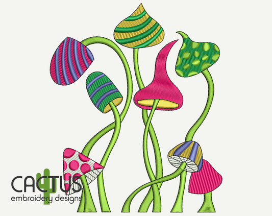Mushrooms Embroidery Design