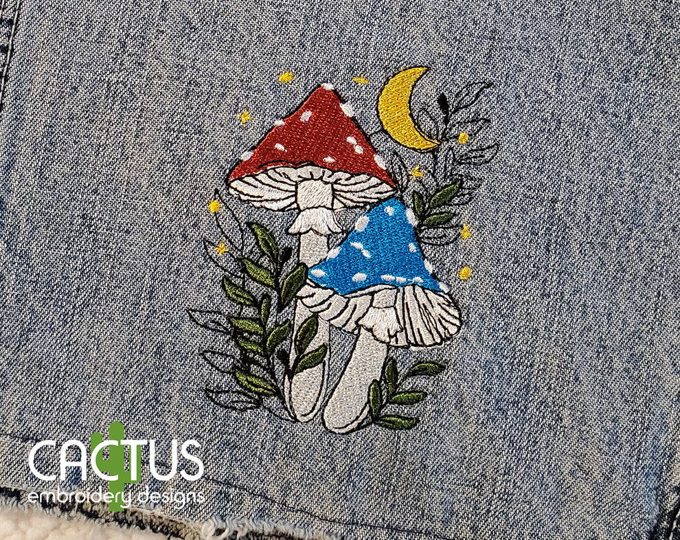 Mushrooms Embroidery Design – Cactus Embroidery Designs