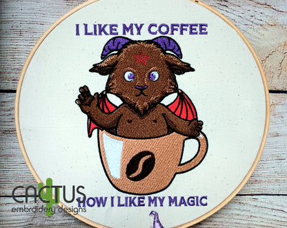 My Coffee My Magic Embroidery Design