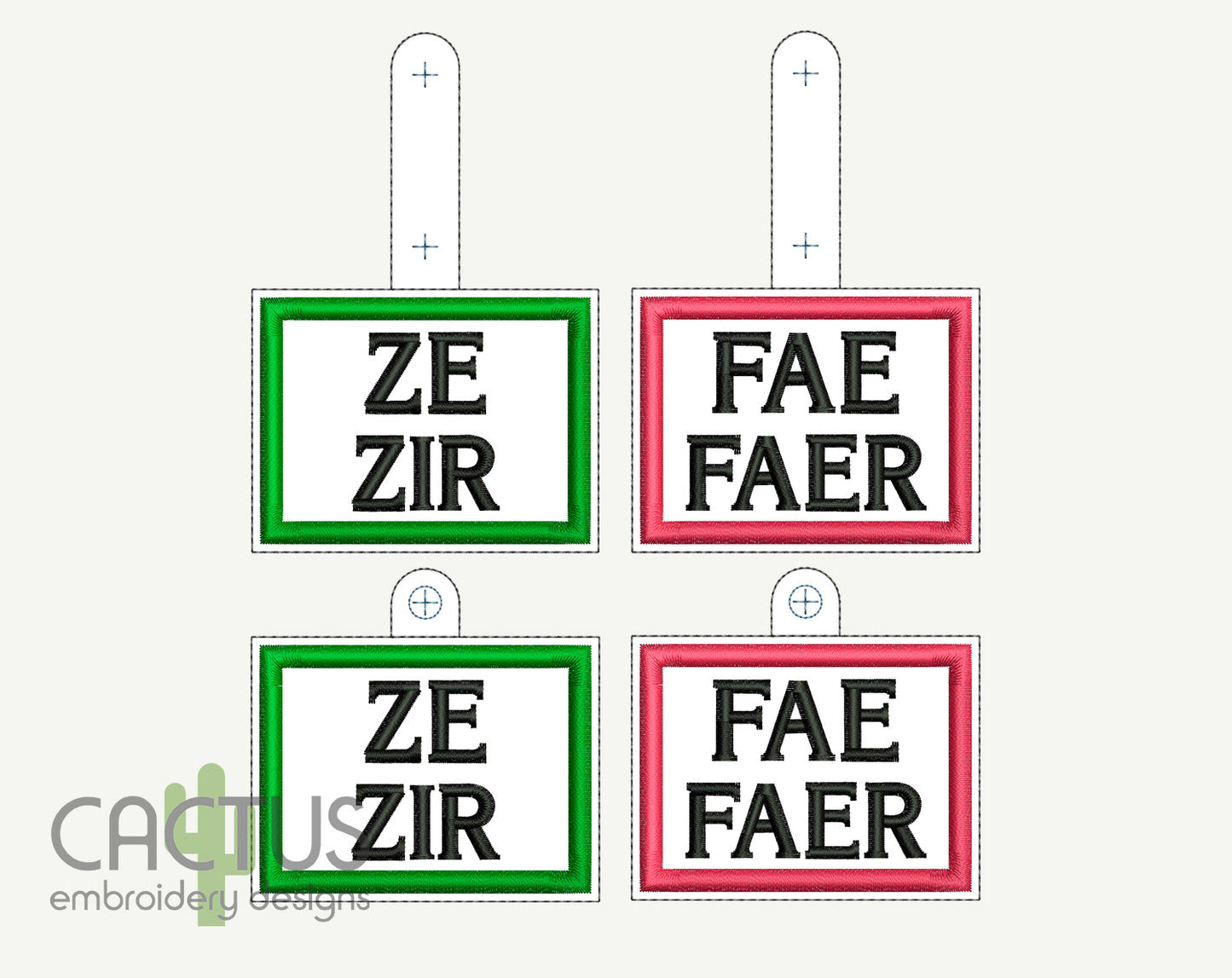 My Pronouns Snap Tab & Eyelet Fob