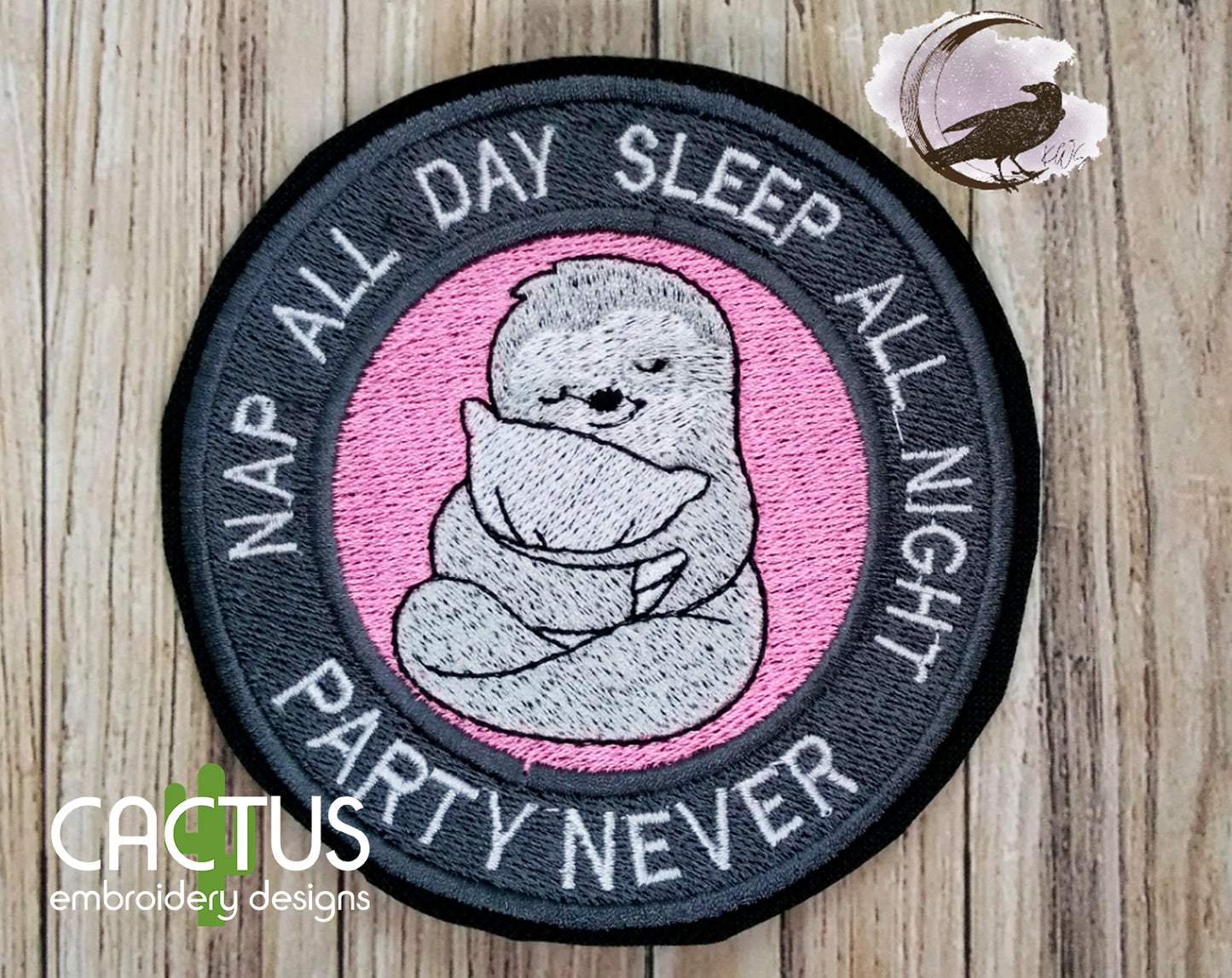 Nap All Day Patch Embroidery Design