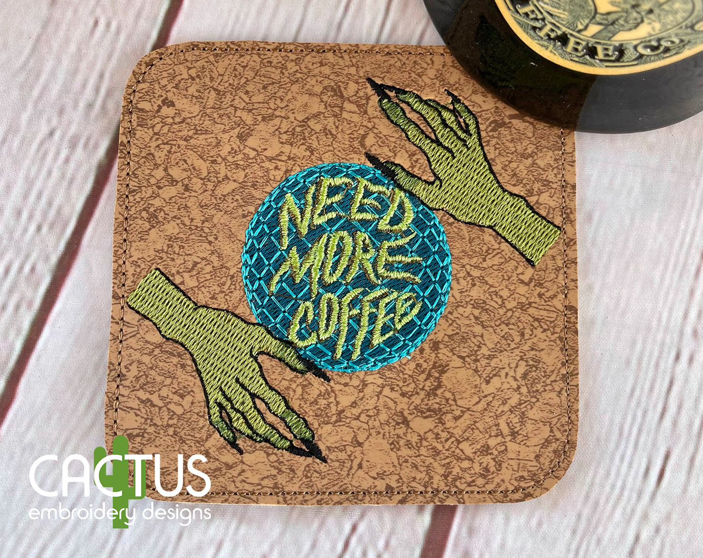 Need More Coffee (Tea) Embroidery Design