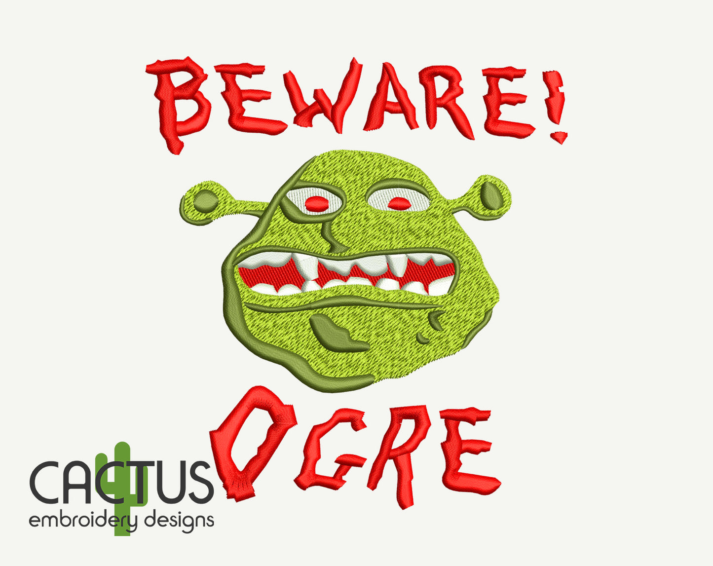 Beware OGRE! Embroidery Design