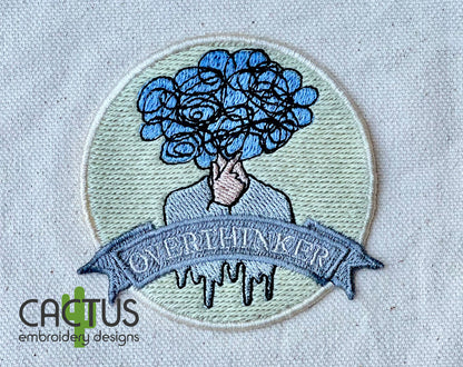Overthinker Patch Embroidery Design
